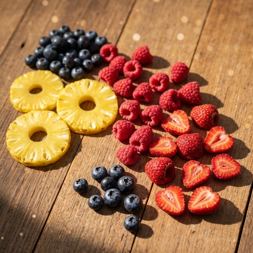 Fresh freeze-dried fruits arrangement